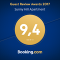 Sunny Hill apartment Guest Review Awards 2017